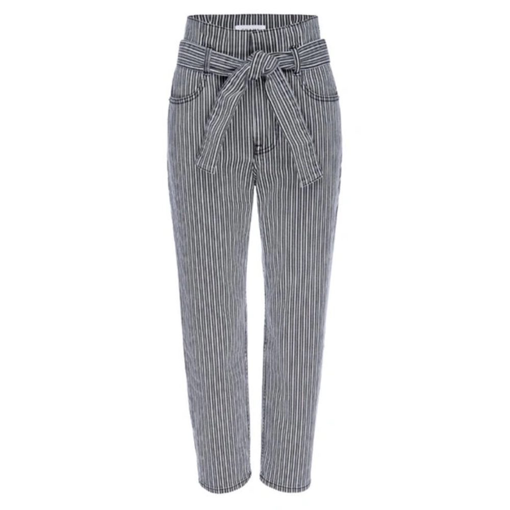 FRAME Belted Pegged Stripped Casual Pants High Wasted Size 24